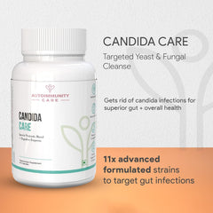 Autoimmunity Care Candida Care Special Probiotic Blend + Digestive Enzymes | Fights Infections, Leaky Gut And Candida Defense | 60 Capsules, 100gm 0.2lbs