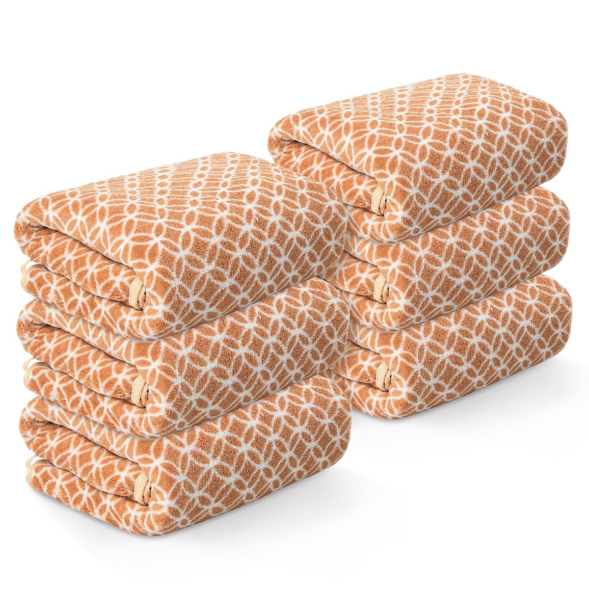 Heart Home Microfiber Soft Face Towels 1300 Gsm | Quick Dry & Absorbent Hanging Hand Towels Circle - Golden (Pack Of 6)