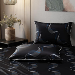 Bedsheet For Super King Size Bed With 2 Matching Pillow Cover - 108 X 108 Inches, Black | Ideal For Healthy Skin & Hair | 100% Premium Fabric Is Lightweight, Soft & Comfortable
