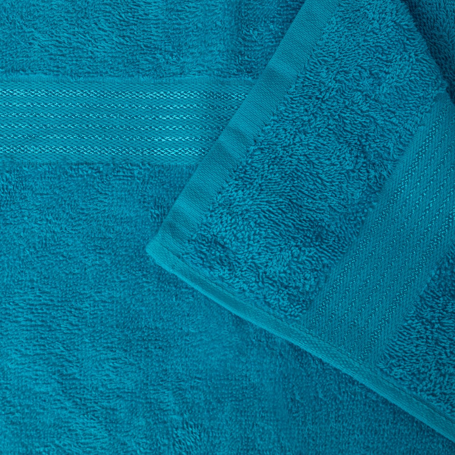 Kopa Quick Dry 100% Cotton Soft Terry Hand Towel 380 Gsm | Quick Dry 100% Cotton Super Absorbent, Lightweight (D'Ross) Hand Towel (Turq)- Pack Of 2