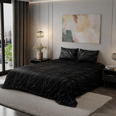 Super King Bedsheet With 2 Pillow Covers & Comforter - 108 X 108 Inches, Black | Hypoallergenic, Breathable, Gentle On Skin & Hair, Fade & Wrinkle Resistant, Wedding Gift For Couples