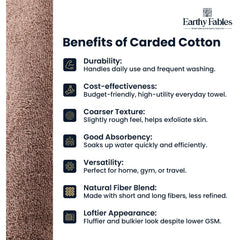 Earthy Fables Airlux Bath Towel 500 Gsm | Pure Carded Cotton, Soft, Absorbent, Quick Dry & Skin-Friendly Towel (Mocha)