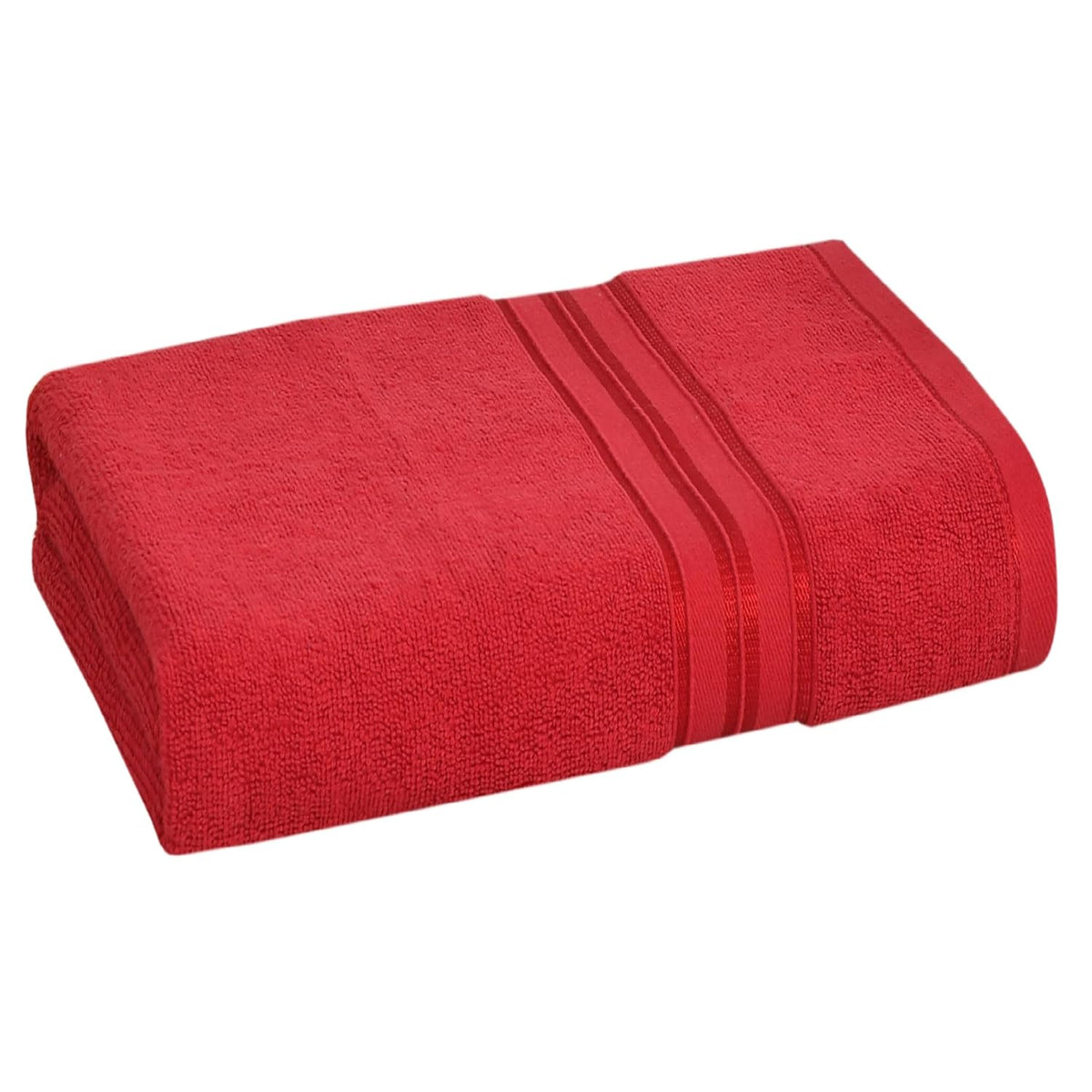 Cotton Bolls Textiles 100% Cotton Bath Towel 600 Gsm | Super Soft & Absorbent Quick-Dry Bath Towel Textured & Durable Cotton Towel (Classic Red)
