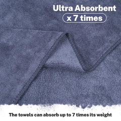 Fezora Microfiber Weft Knitting Bath Towels 400 Gsm | Large Size Bath Towel Soft & Absorbent For Men/Women (Dark Grey)