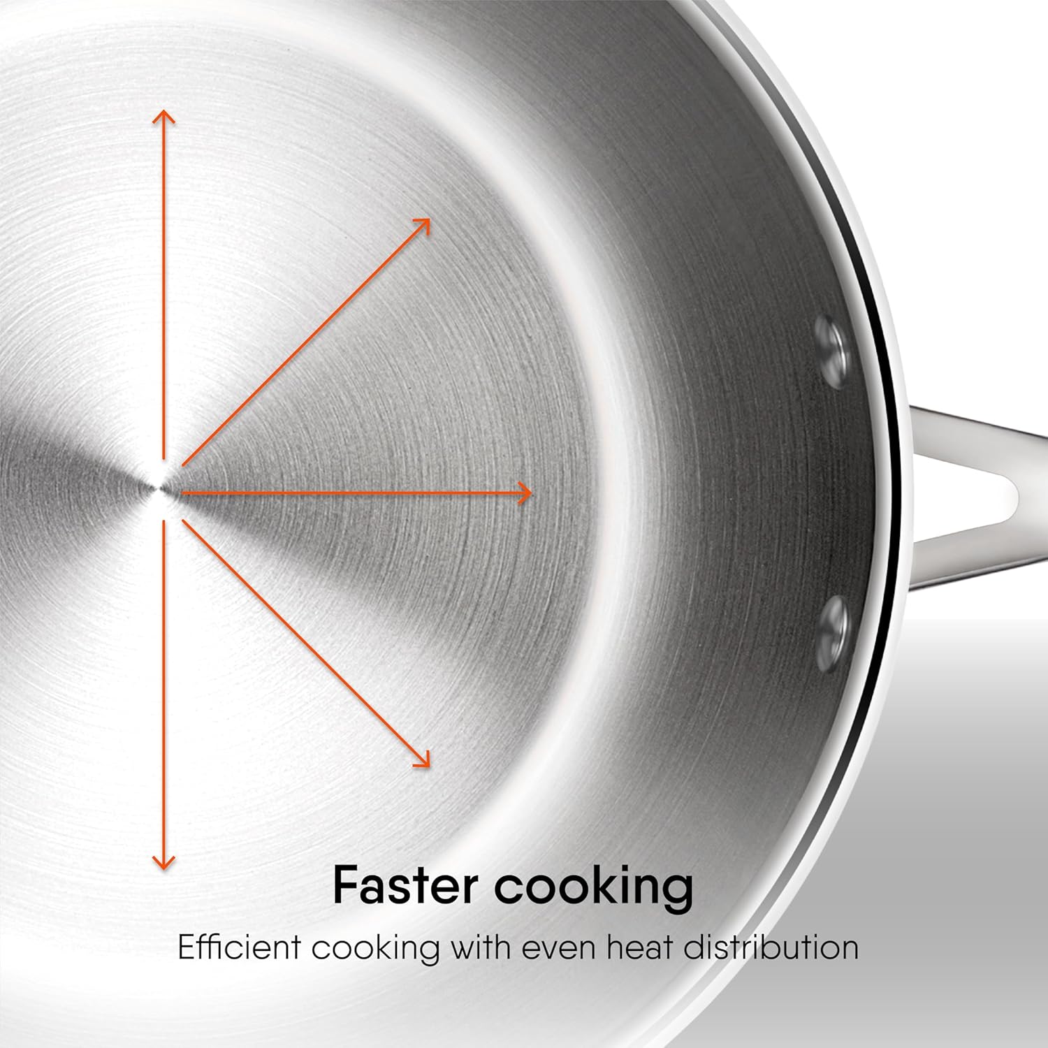 Artisan Triply Stainless Steel Fry Pan With Lid | Non-Stick, Induction Base Frying Pan 1.8 Liters, 24 Cm