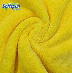 Softspun Microfiber High Loop Hair & Face Care Bath Towel 450 Gsm | Ultra Absorbent Super Soft & Comfortable Quick Drying Extra Large Towel (Yellow)