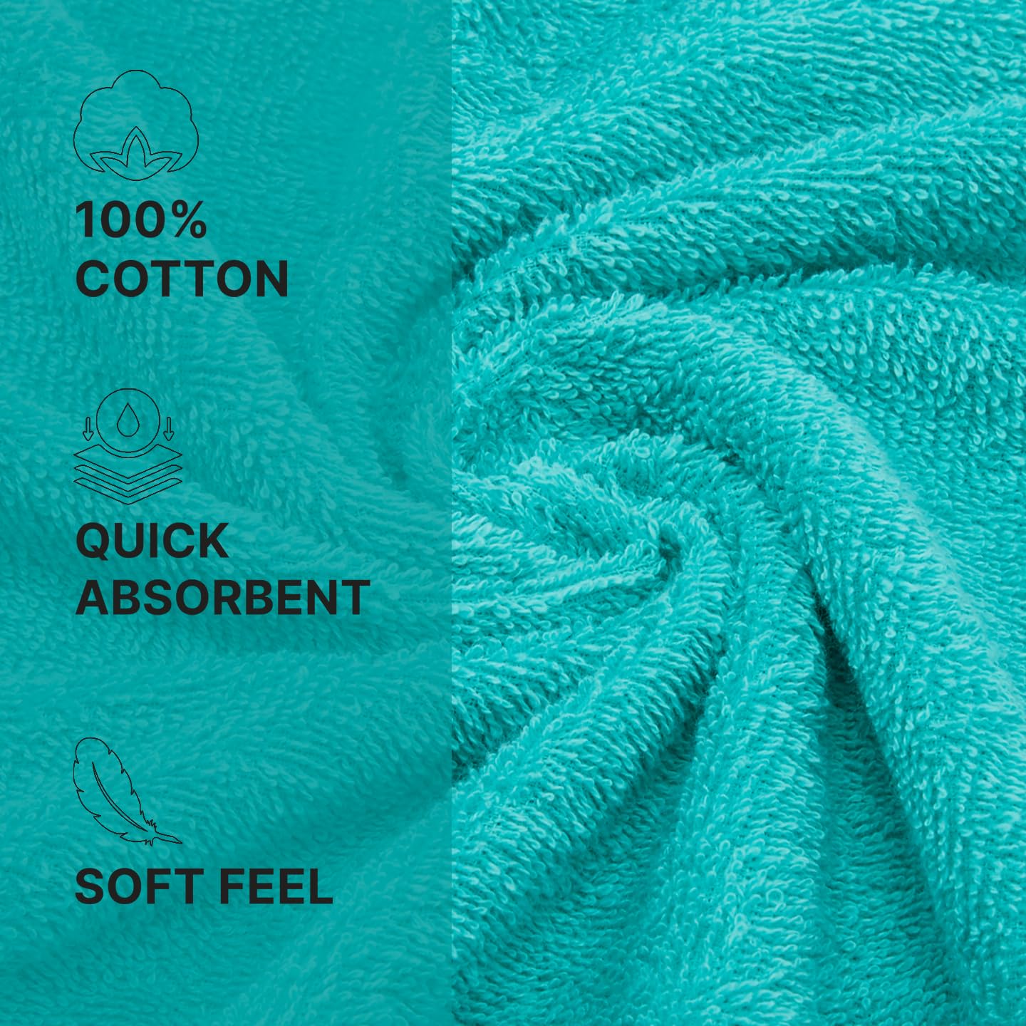 Welspun 100% Cotton Quik Dry Bath Towel 380 Gsm | High Absorbency Super Soft, Fast Drying Bath Towels | Large Size Bath Towel For Men & Women (Green)