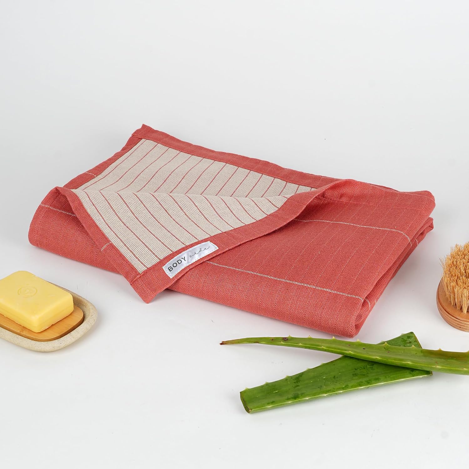 Doctor Towels Aloe Vera Double Cloth Bath Towel 330 Gsm | Soft & Absorbency Towels For Sensitive Skin, Quick Dry Towels For Bath Large Size With Giftable Cansiter | Apricot Brandy