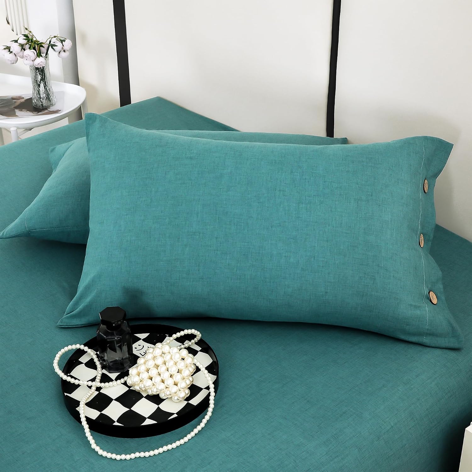 Soft Bedsheet For King Size Bed With 2 Matching Pillow Cover | 98 X 106 Inches, Green | Skin-Friendly Touch & Lasting Comfort - Soft & Breathable