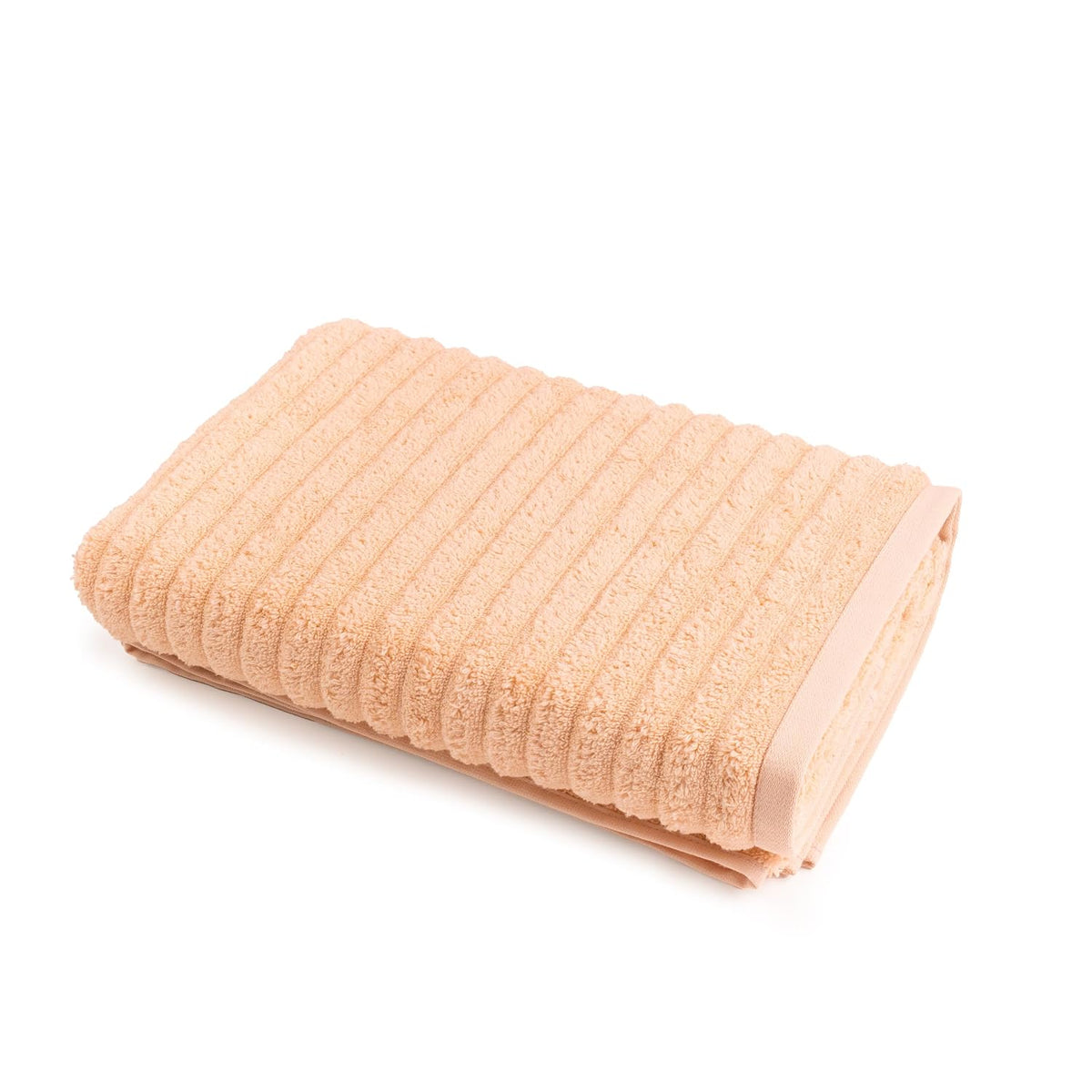 Vilasiya 100% Cotton Elace Ribbed Style Bath Towel 600 Gsm | Zero Twist Yarn Luxurious Soft, Extra Absorbent & Plushy (Peach)