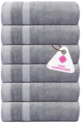 Casa Copenhagen Egyptian Cotton Solitaire Hand Towel 740 Gsm (Grey Violet)- Pack Of 6
