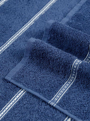 Mytrident Hand Towel Urban Comfort 400 Gsm | 100% Cotton Bath Towel (Doodle Blue)- Pack Of 2