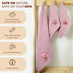 Akiko Home Prima Dream 100% Cotton 1 Bath & 2 Hand Towel 1000 Gsm | Soft, Absorbent & Durable, Cotton Bath Towel | Pack Of 3 (Light Purple)