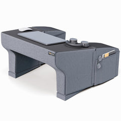 Lap Desk Pillow, Height Adjustable, Soft & Comfortable Armrest, Easy To Store, Grey | For Working On Laptop, Reading & Gaming | Work From Home Pillow | Perfect For Using On Bed, Sofa & Floor