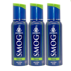 John Phillips Long Lasting No Gas Smog Casual Deodorant 120ml 4 Fl.oz. Each Pack Of 3 For Men