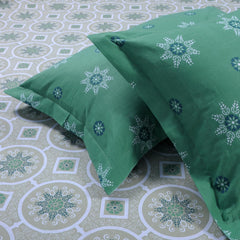 Bedsheet For King Size With 2 Pillow Cover - 108 X 108 Inches, Dark Green | Suitable For All Weather Season - 4 Pcs Bedding Set