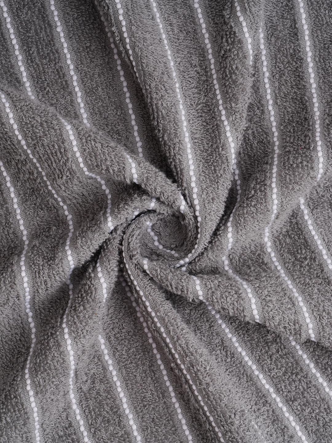 Welspun 100% Cotton Large 250 Gsm Dobby Solid 2-In-1 Bath Towel (Gunmetal Grey)