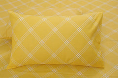 Cotton 210 TC Premium Queen Size For Bedsheet With 2 Pillow Covers - 88 X 100 Inches, Yellow | All Weather Comfort & Bedroom - Softness & Natural Breathability