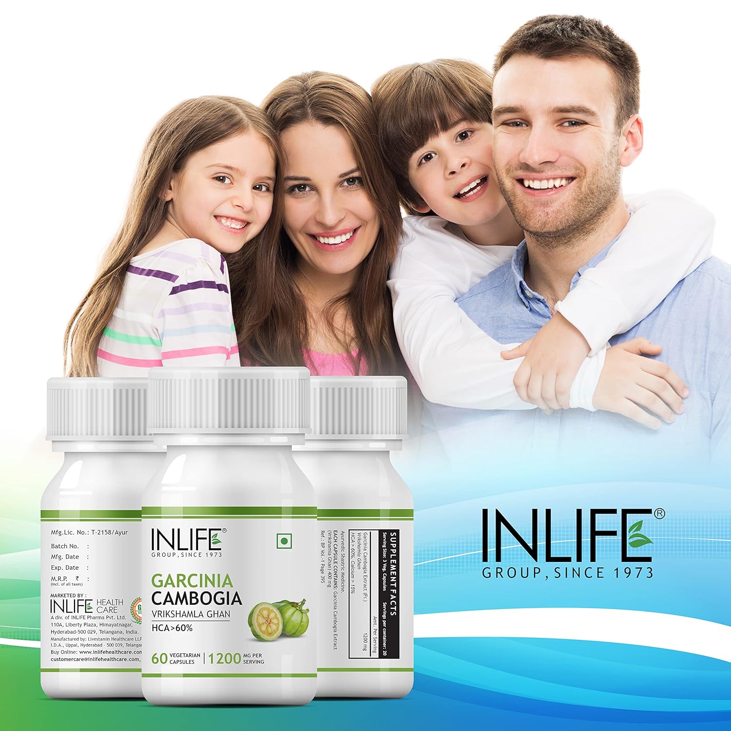Inlife Garcinia Cambogia Capsules Fruit Extract With 60% Hca, Ayurveidc Herbal Supplement For Men & Women,1200mg | 60 Vegetarian Capsules 100gm 0.2lbs