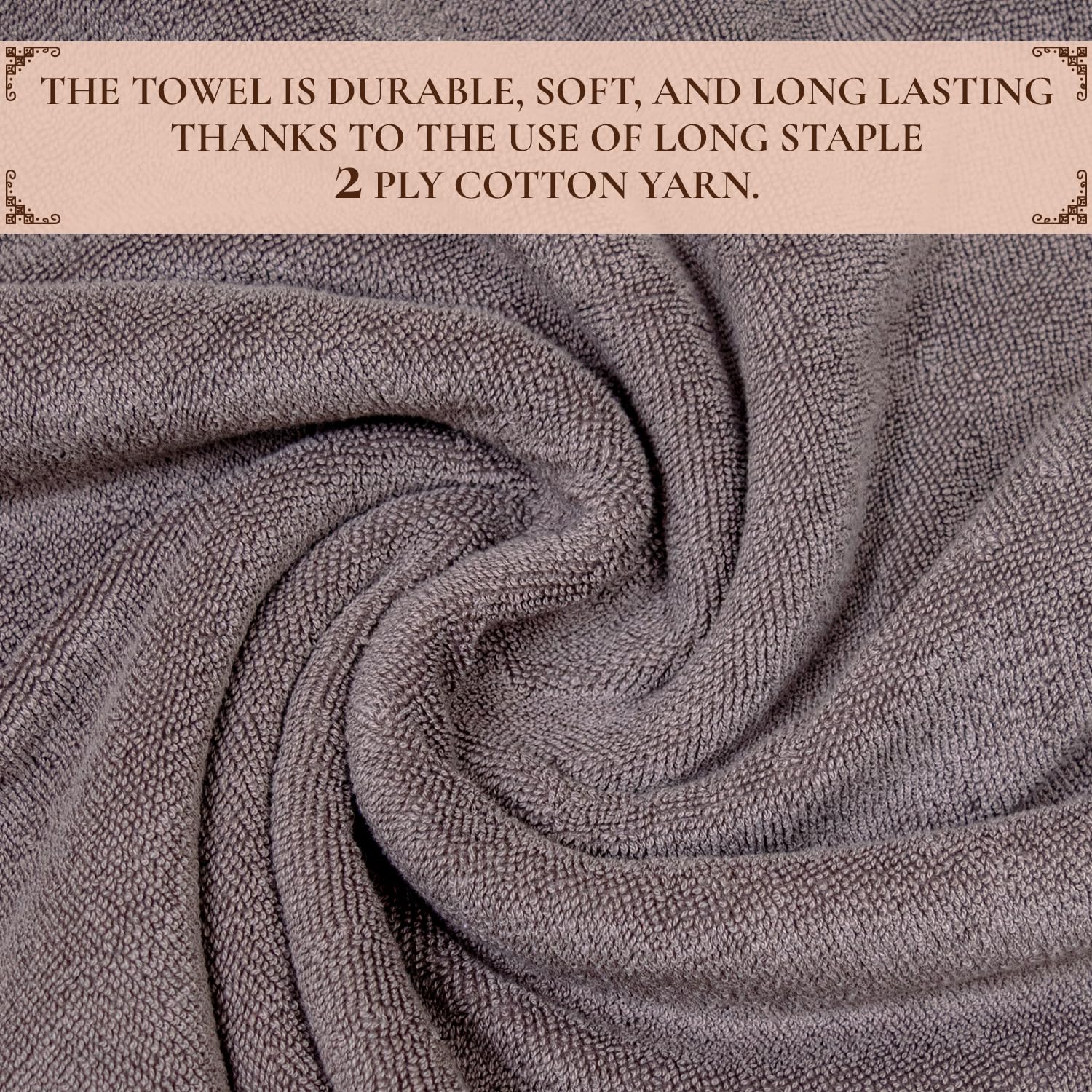 Rangoli 100% Cotton Hand Towel 450 Gsm | Hanging Towel Soft, Luxury & Highly Absorbent Towels Fade Resistant & Multipurpose Hand Towels (Brown) - Pack Of 2