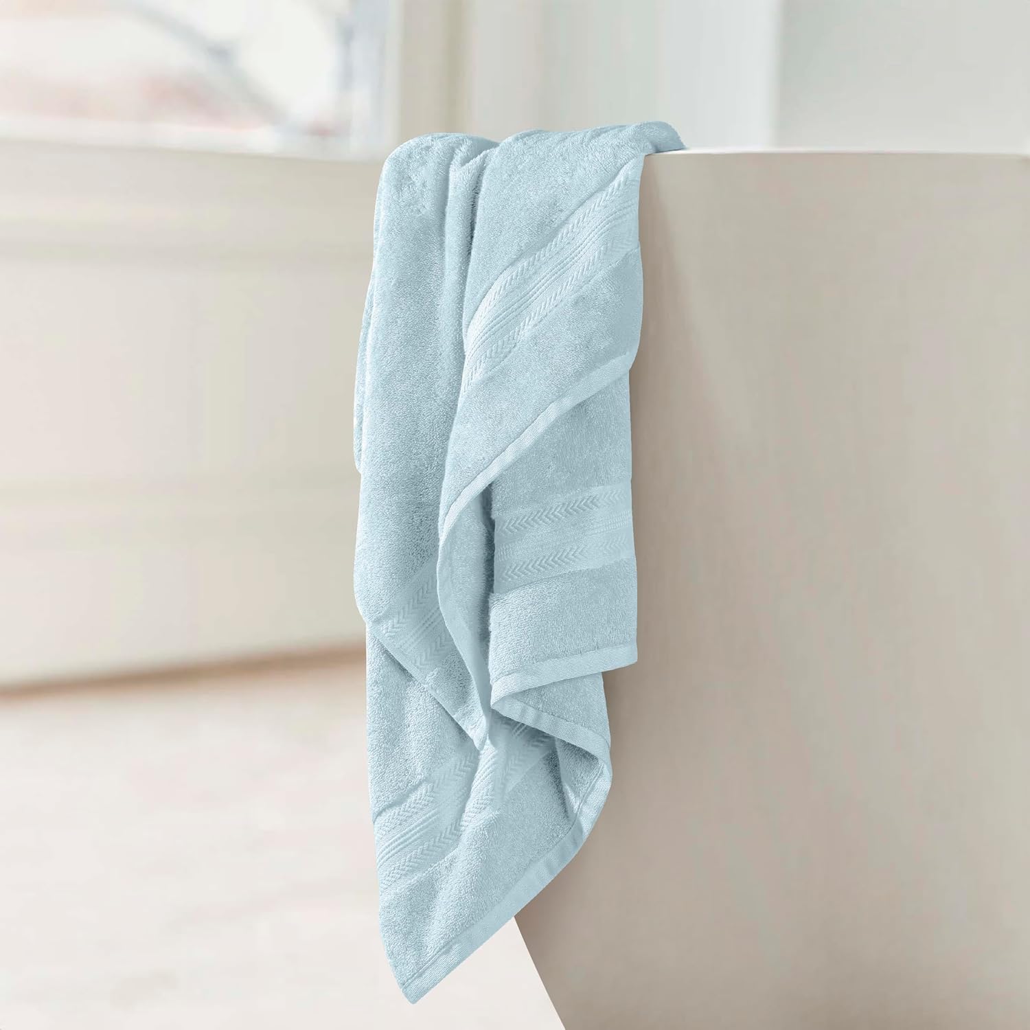 Himeya Bamboo Bath Towel 1200 Gsm | Ultra Absorbent 3x Softer Than Cotton Towels | Pack Of 2 - Steel Blue
