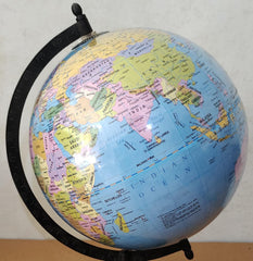 Educational Globe 10 Inch Height, 8 Inch Diameter Rotating World With Matte Finish Metal Arc & Base World Globe For Home Decor & Office Decor, Best Gift For Students, Pack Of 1
