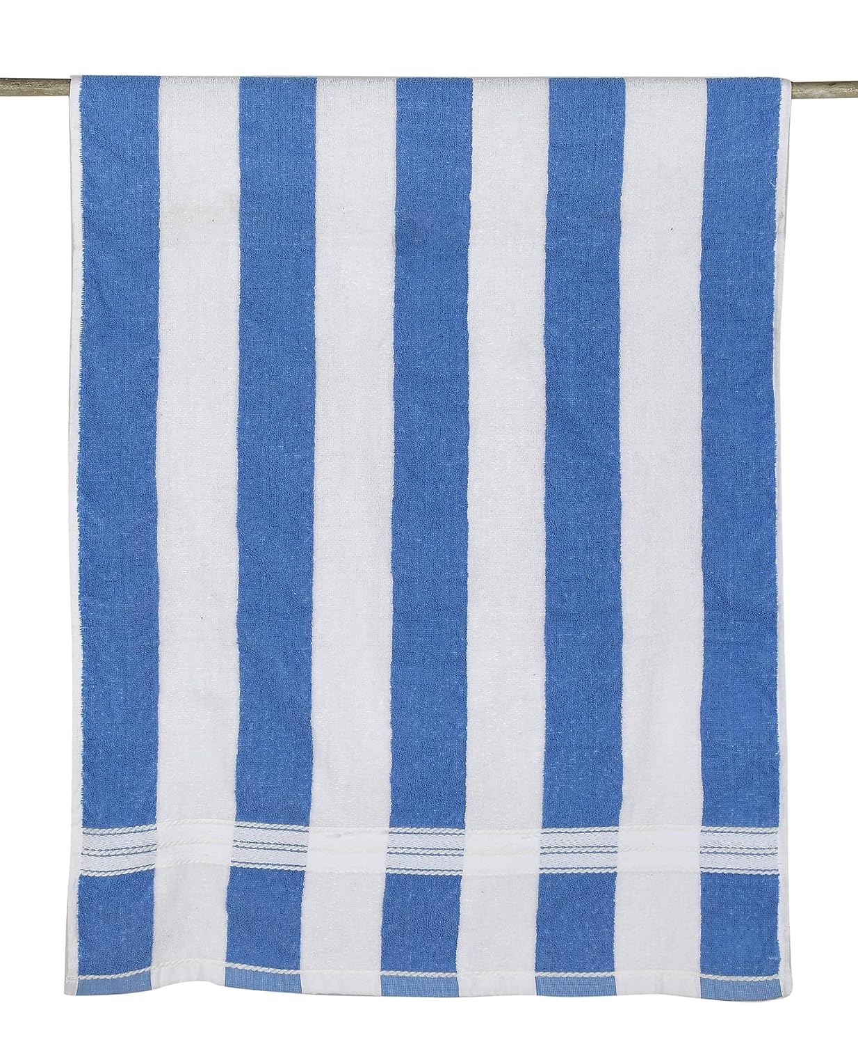Kuber Industries Cotton Lining Design Soft Cotton Bath Towel 1600 Gsm - Brown & Blue (Pack Of 4)