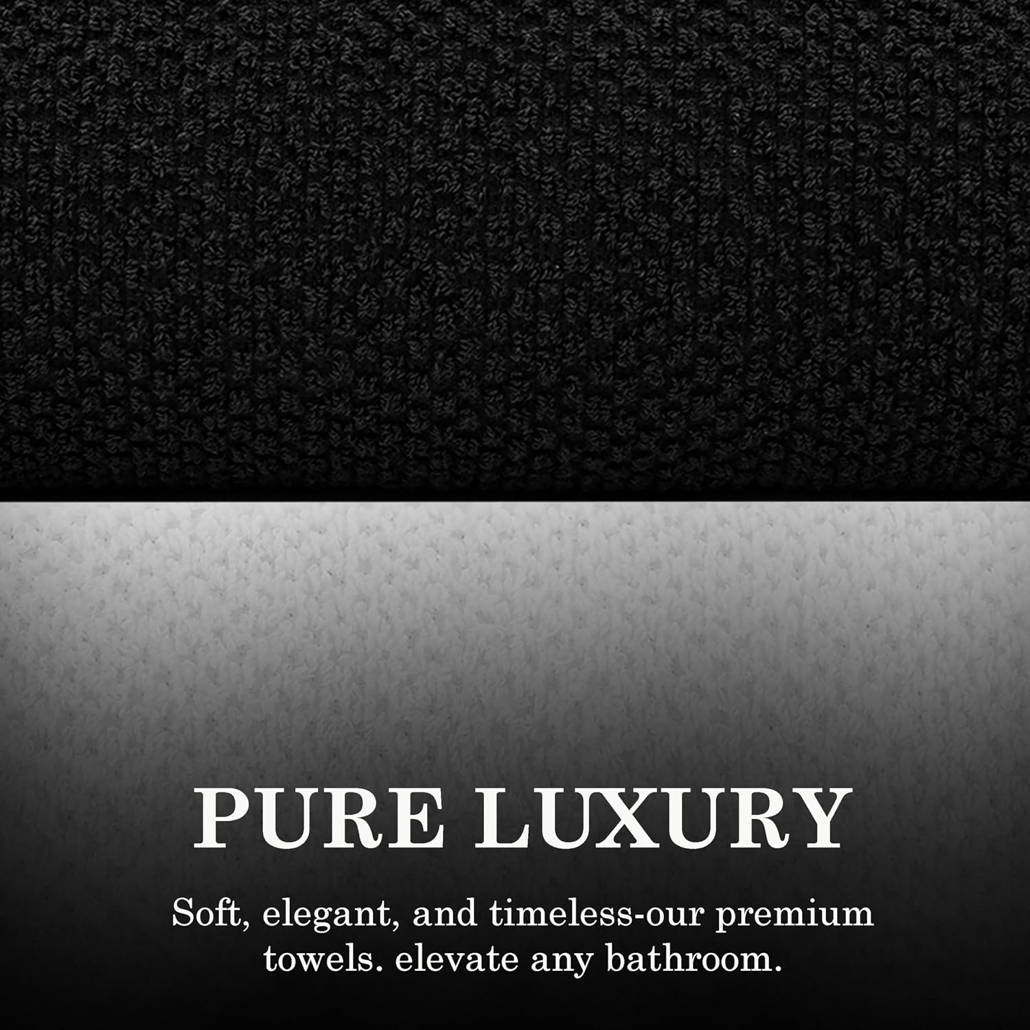 Casa Copenhagen Designed In Denmark Popcorn Super Soft 2 Pieces 100% Cotton Large Bath Towel 525 Gsm - Black & White