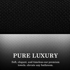 Casa Copenhagen Designed In Denmark Popcorn Super Soft 2 Pieces 100% Cotton Large Bath Towel 525 Gsm - Black & White