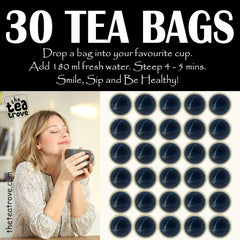 The Tea Trove Organic Butterfly Pea Herbal Tea Bags In Resealable Pouch - 30 Pyramid Tea Bags | Eco-Friendly Aprajita Flower Tea Bag - Blue Pea Flower Tea Coolers, Cocktails | Caffeine Free