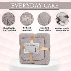 Homecloud Ultra Soft Bath & Face Towel Set 300 Gsm | 3x Softer Than Cotton Towels | Highly Absorbent & Ultra Fast Dry | Set Of 2 (Dots Grey)
