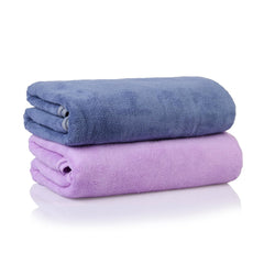 Glivary Microfiber Towels 640 Gsm | Bath-Soft Towel With Hook Quick Dry Super Absorbent-Bath Towel For Men & Women (Purple & Blue) | Pack Of 2
