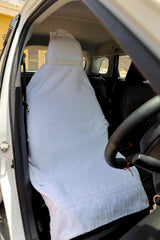Roman Home Solid Large Luxury All Car Seats & All Office Chair Towel With Tie Knot & Elistick 450 Gsm - (White)