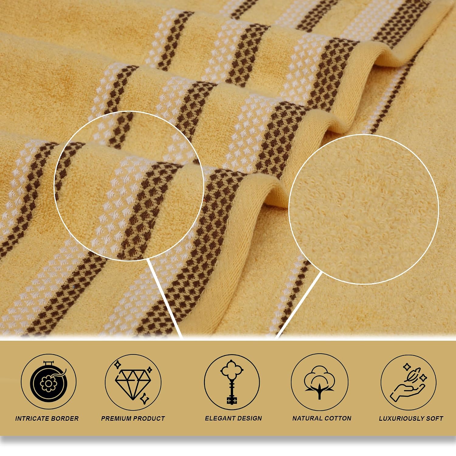 Liberty Towels Zero Twist Cotton Bath Towel 450 Gsm | Ultra Soft, Everyday Luxury Bath Towel (Yellow)