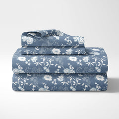 100% Pure Cotton Bedsheet For Double Bed With 2 Pillow Covers - 88 X 90 Inches, Indigo Blue | Soft & Breathable Fabric | Comfortable For Daily Use