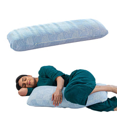 Short Body Pillow, Memory Foam Pillow For Sleeping, Soft Bed Pillow, Sky-Blue - 10 W X 30 L Inch | Hug Pillow Insert For Sleeping & Side Sleeper | Zipper Cover, Multipurpose & Versatile Use