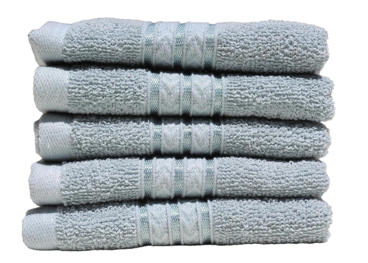Solance Super Cotton Hand Towel 1000 Gsm | Ultra Soft & Super Absorbent Hand Towel (Grey) - Set Of 5