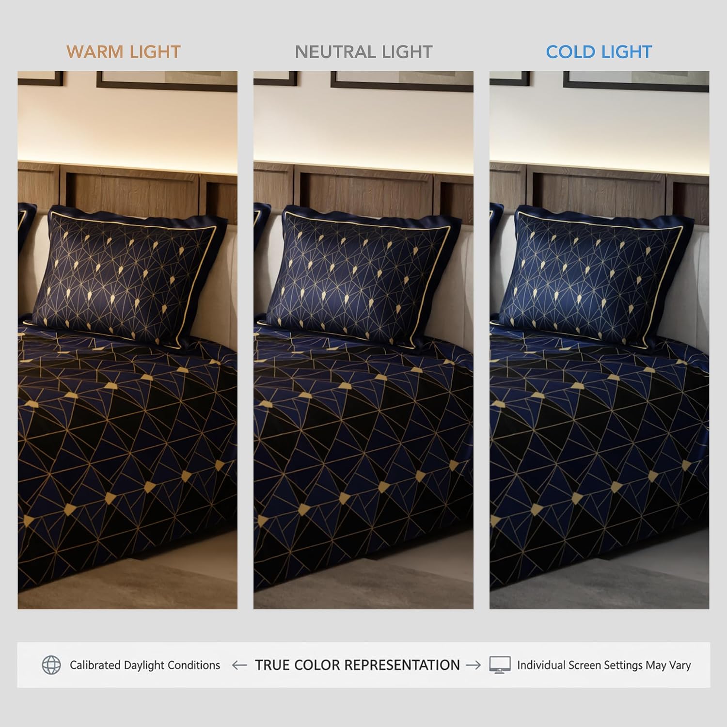 Premium Bedding Set King Size Bedsheet With 2 Pillow Covers | 90 X 108 Inches, Black & Blue | Ultimate Comfort, Breathable - Wedding Gift For Couples