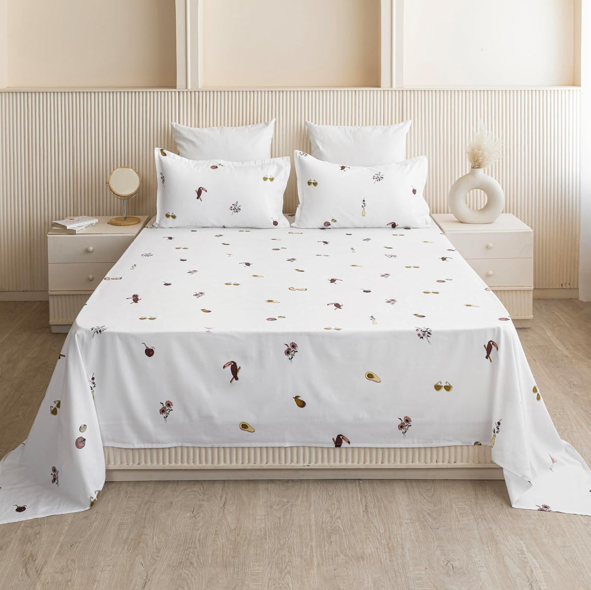 Soft Bedsheets For Queen Size With Two Pillow Cover - 90 X 100 Inches, White | Lightweight, Soft, Skin Friendly - Durable Bedsheets For Everyday Comfort
