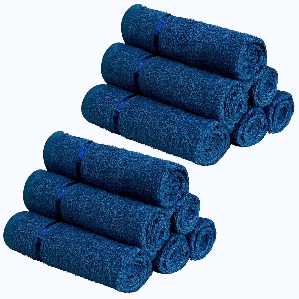Story@Home 12 Piece 450 Gsm Cotton Face Towel | Ultra Soft Cotton, Super Absorbent, Antibacterial Treatment, Face Towel (Navy Blue)