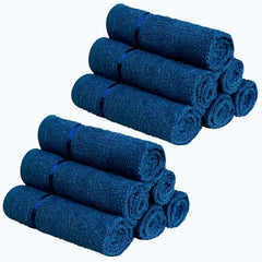 Story@Home 12 Piece 450 Gsm Cotton Face Towel | Ultra Soft Cotton, Super Absorbent, Antibacterial Treatment, Face Towel (Navy Blue)