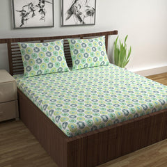 100% Pure Cotton Double Bedsheet For Queen With 2 Pillow Covers - 87 X 100 Inches, Multicolor | Soft & Durable For Everyday Use & Bedroom - All Season Comfort