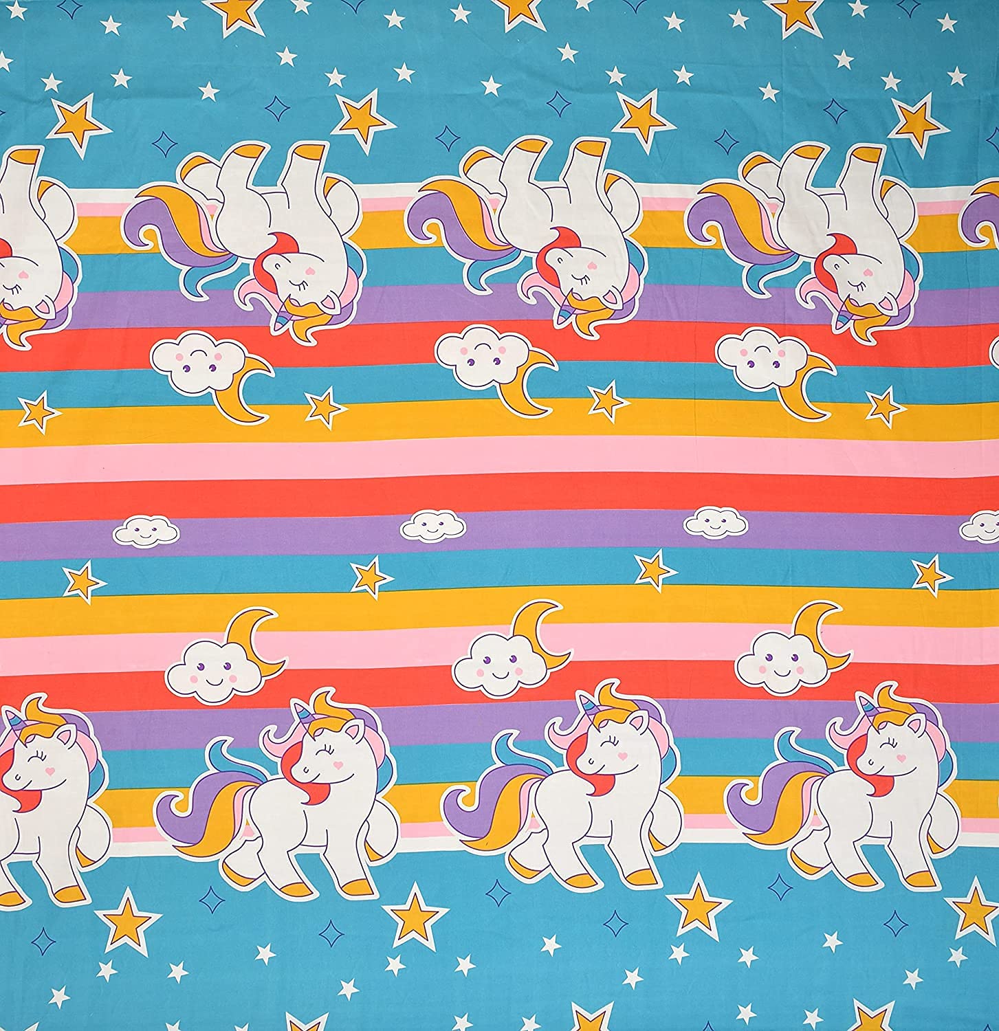 Kids Single Bedsheet With 1 Pillow Cover & Single Comforter | 60 X 90 Inches, Multicolor - Especially For Child Bedroom
