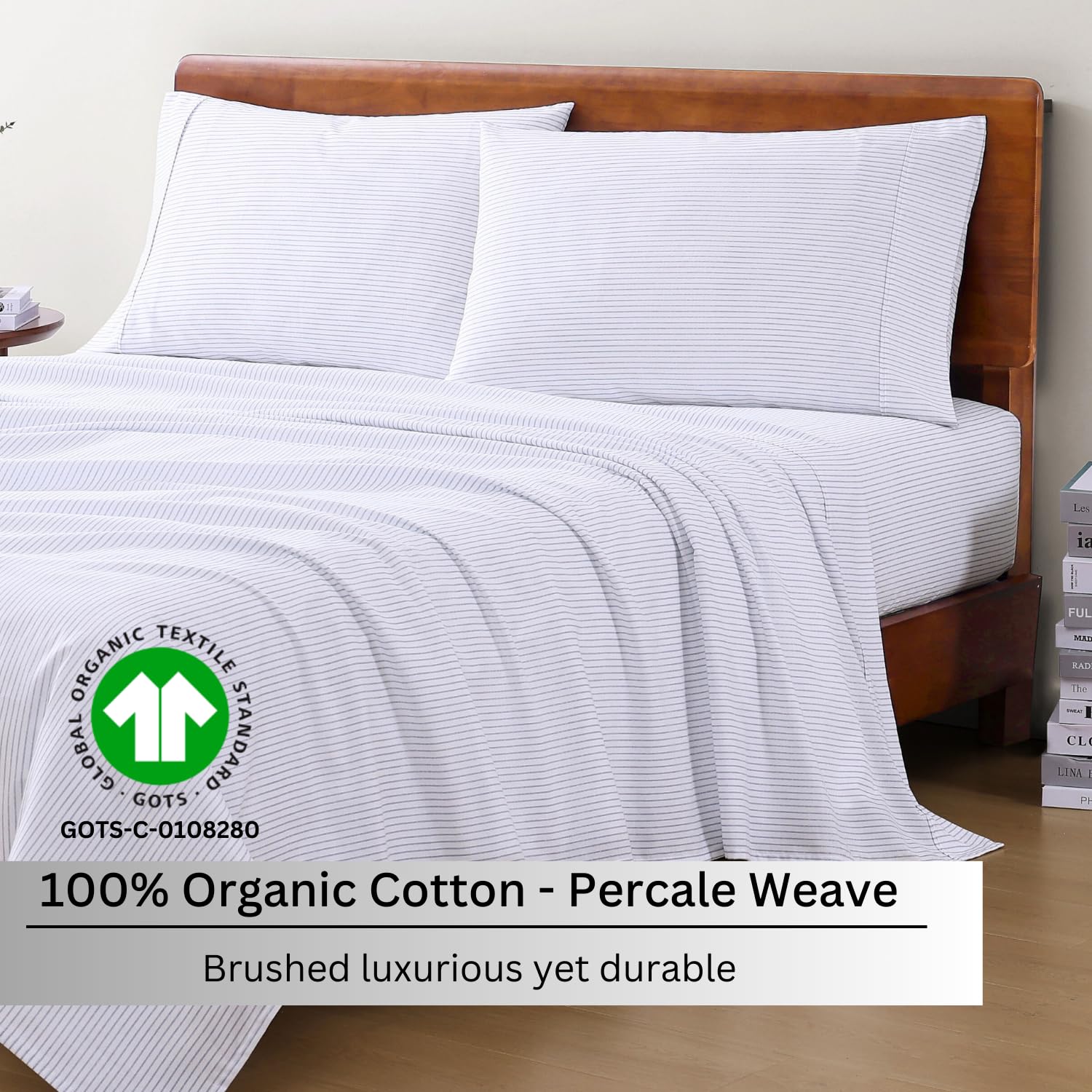 1 Elastic Fitted Bedsheet For Super King Size & 2 Pillow Cover - 72 X 78 Inches, White | Durable & Fade Resistant | Pure Comfort Of Organic Cotton