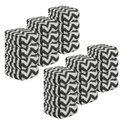 Kuber Industries Super Absorbent & Reusable Microfibre Face Towel 1800 Gsm (Zig Zag Grey) - Pack Of 24