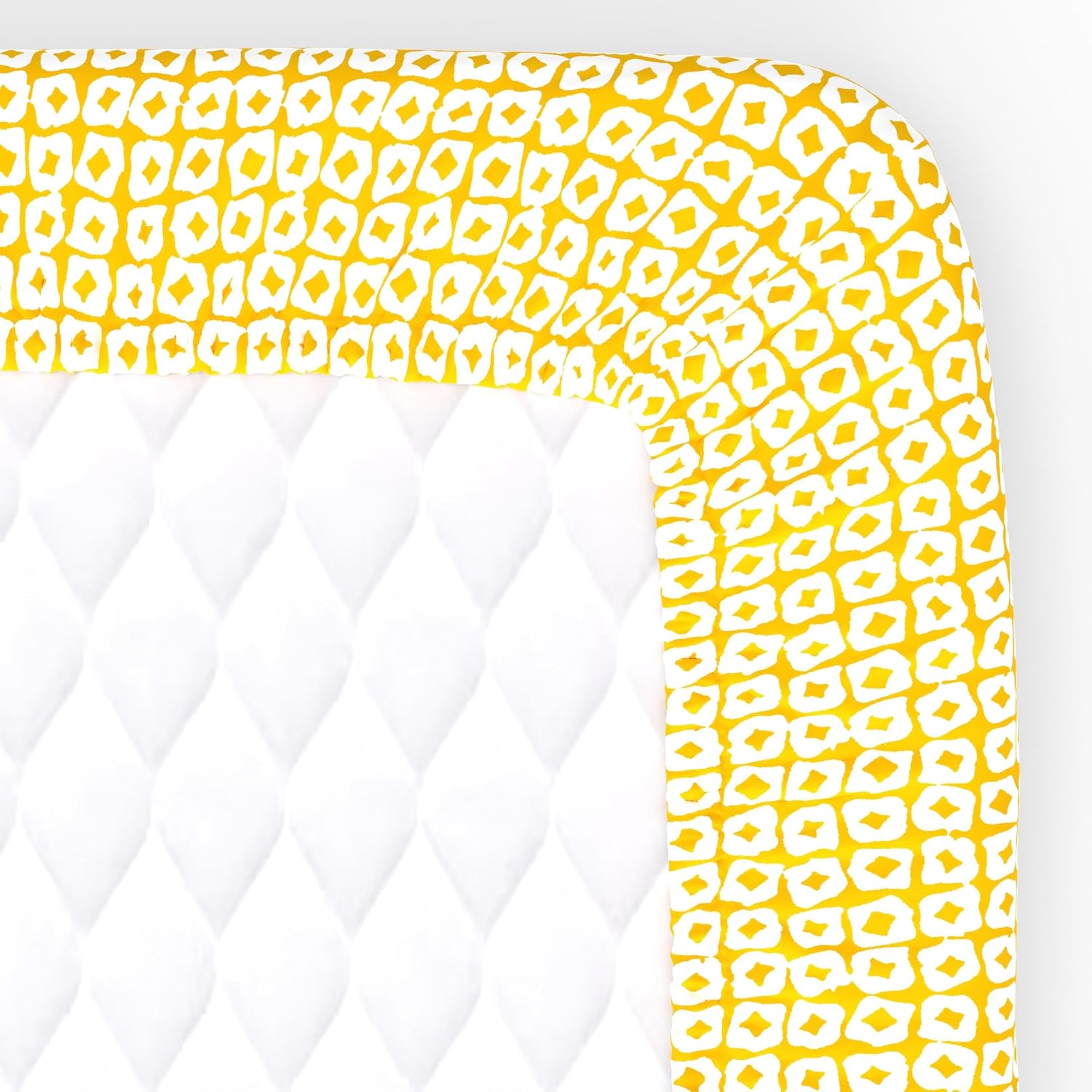 Single Bedsheet Elastic Fitted Cotton With 1 Pillow Cover | 36 X 78 Inches, Yellow & Grey | Breathable & Light Weight, All Season Comfort-Ideal For Daily Use