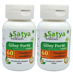 Satya Naturals Tinospora Cordifolia Giloy, Guduchi Extract Capsules, Highest Potency, 100% Herbal Product | 500mg 60 Capsules 100gm 0.2lbs Each Pack Of 2