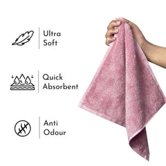 Heelium Bamboo Face Towel 1 Kg | Ultra Absorbent & Odour-Free 3x Softer Than Cotton Towels | Pack Of 6 -White, Light Grey, Peach, Blue, Teal & Grey