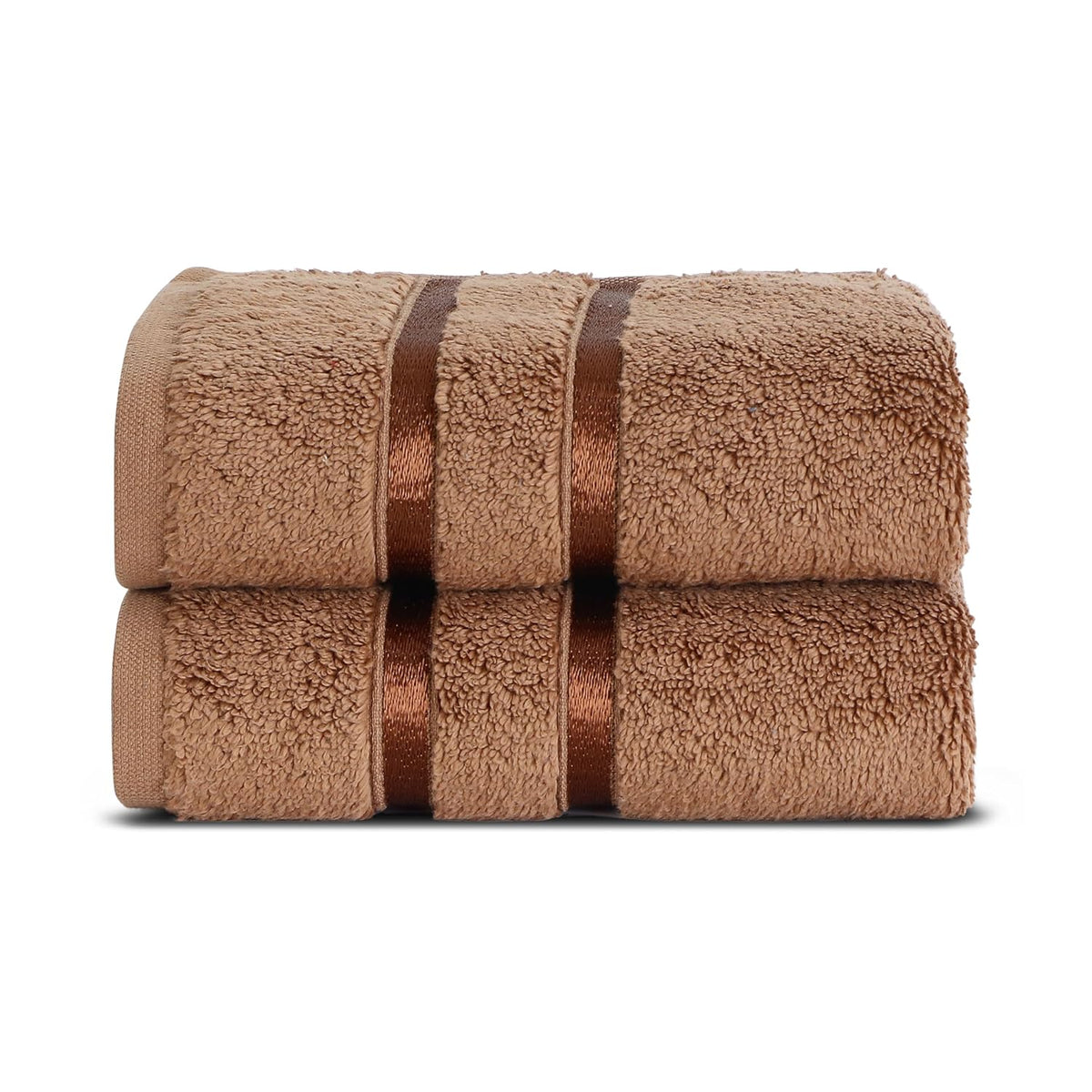 Spread Spain 100% Cotton Hand Towel 600 Gsm | Soft, Fluffy, Super Absorbent & Quick Dry Towels For Pool, Spa & Gym (Tabacco) -Set Of 2