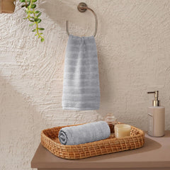 Mytrident Quick Dry 100% Cotton Hand Towel 400 Gsm (Charcoal Grey) - 2 Pcs